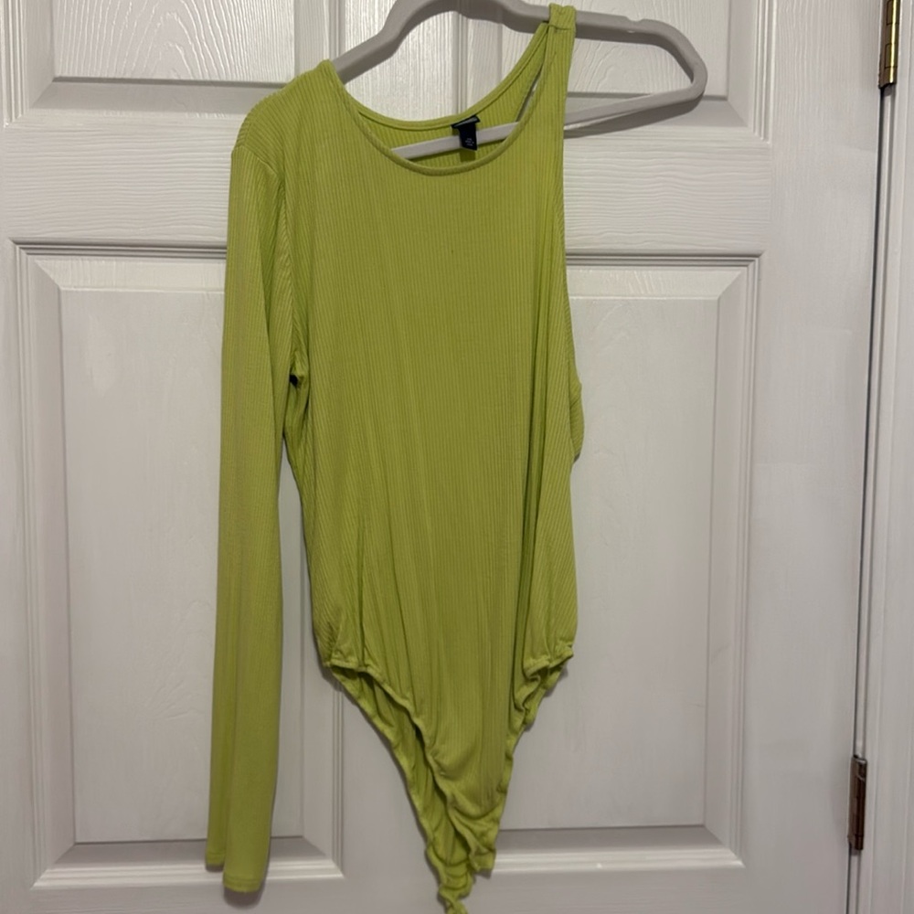 Long sleeve one shoulder bodysuit